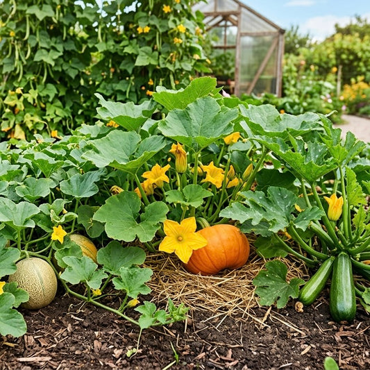 Kürbis, Melonen- und Zucchinipflanzen