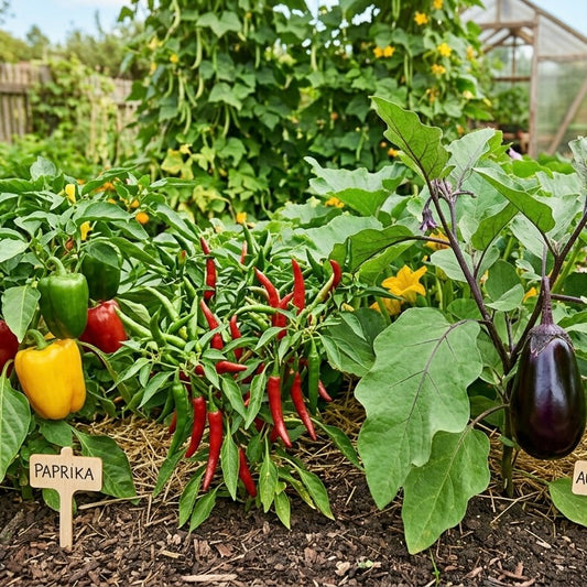 Paprika-, Chili und Auberginenpflanzen